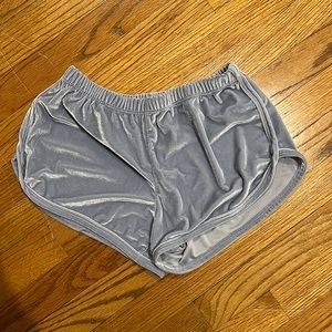 shiny blue athletic shorts